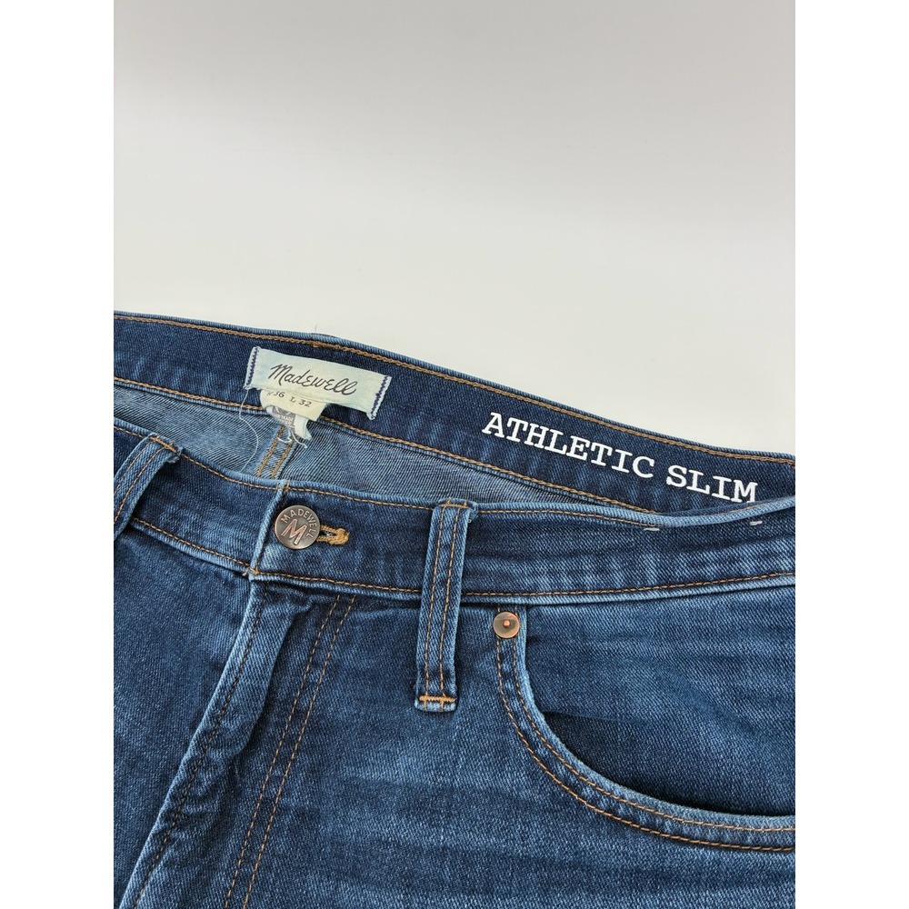 Madewell Mens Athletic Slim Jeans Dark‎ Indigo Wash Size 36x32 Blue Denim